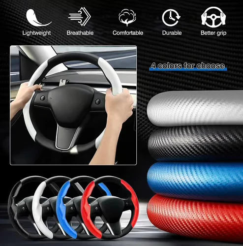 Car Carbon Fiber Steering Wheel Cover Non Slips